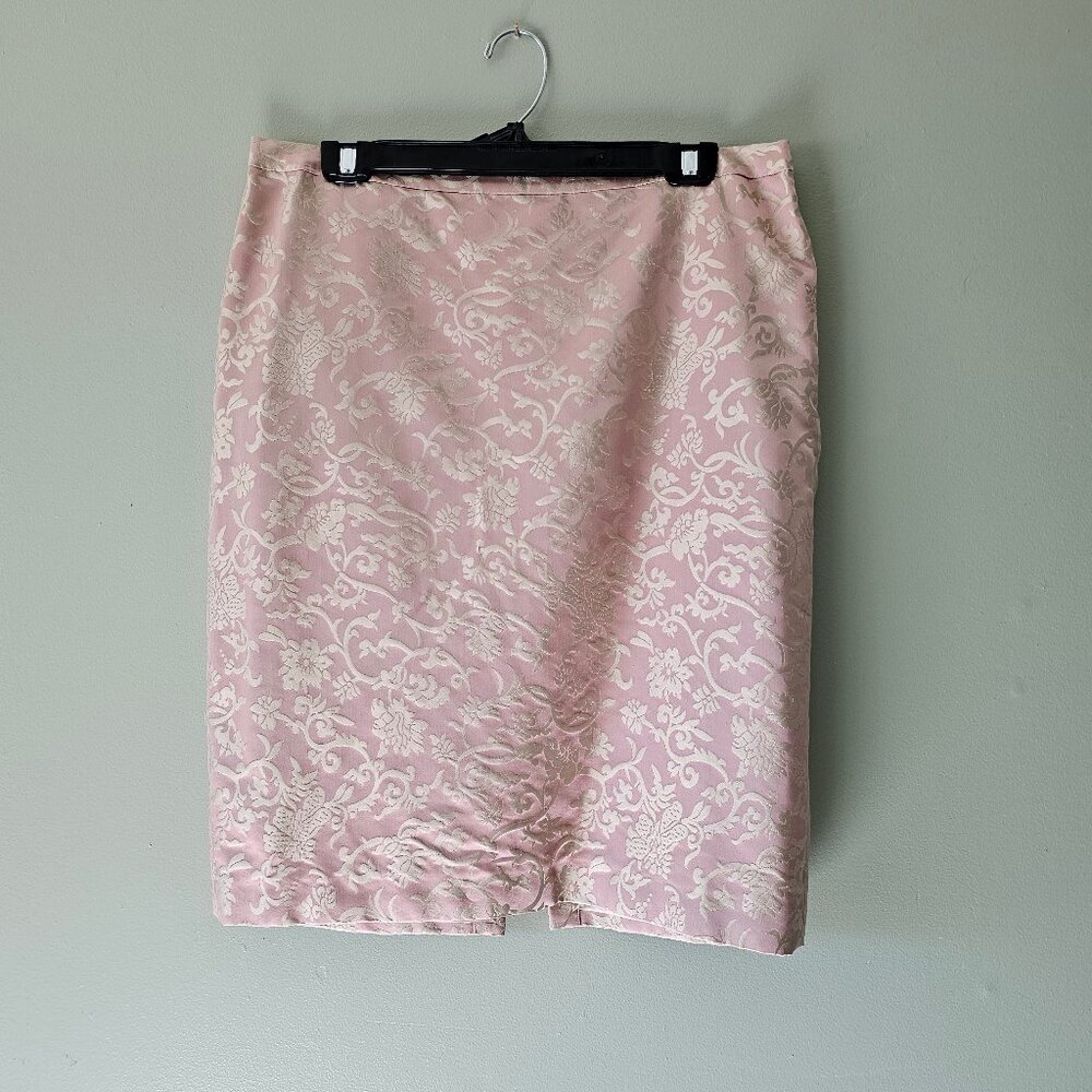 Vintage 100% Silk Embroidered Skirt, Lined Size M